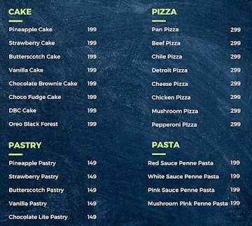 Pasta Cubicles menu 