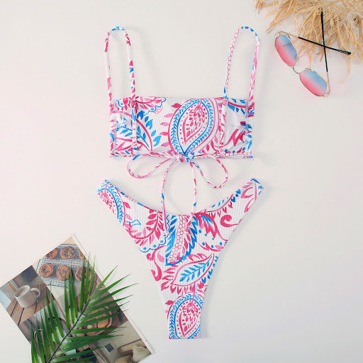 Title 7, Printed Split Swimsuit European and American St...