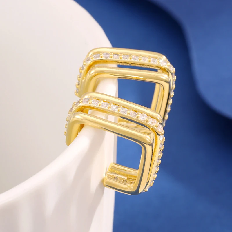 Special-interest Design Three-layer Square Stud Earrings, a stylish and unique accessory perfect for adding a touch of e