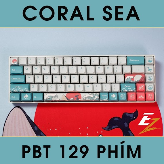 [Mã Skamsale11 Giảm 10% Đơn 200K] Keycap Cho Bàn Phím Cơ Coral Sea Thick Pbt Xda Profile 129 Phím