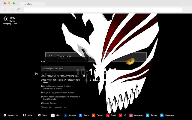 Creepypasta New Tab Page Pop Horror HD Theme