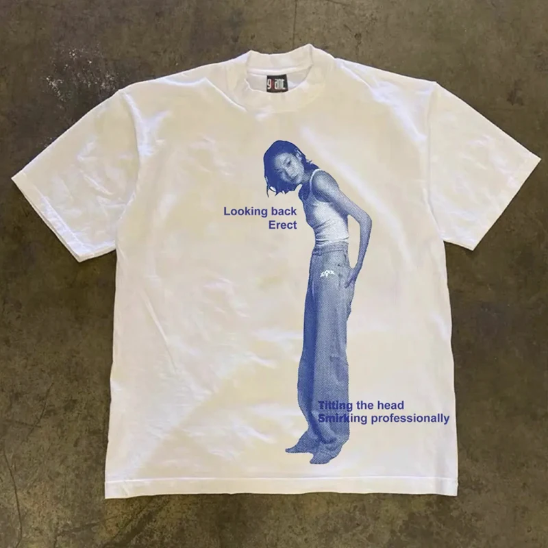 Camiseta Holgada de Algodón Grueso para Parejas Manga Corta Comodidad y Estilo Casual Ideal para Relajarse y Disfrutar Juntos.
