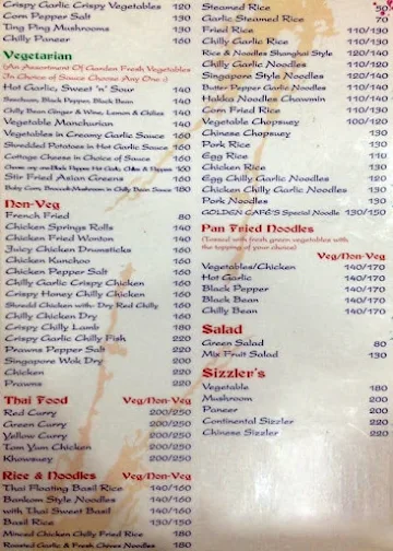 Golden Cafe menu 