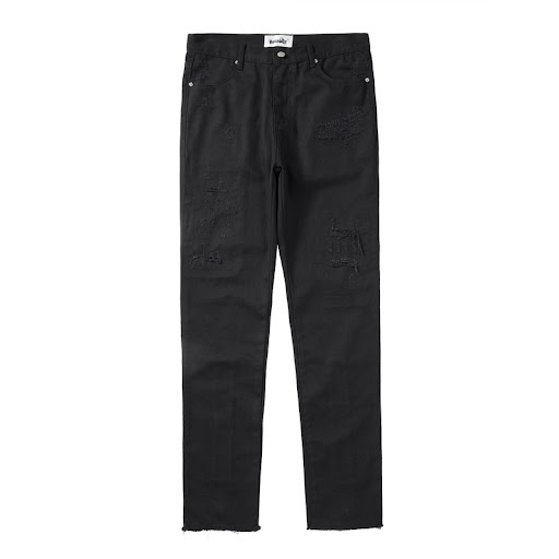 Title 1, High Street Back Zip Frayed Black Jeans. Comfor...