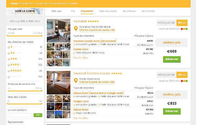 comparateurs de vols et hôtels chrome extension