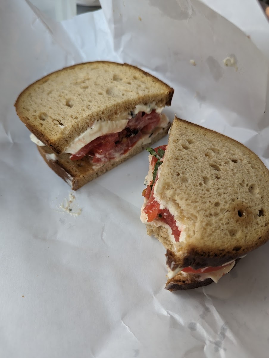 Inlet sandwich with gluten free bread.