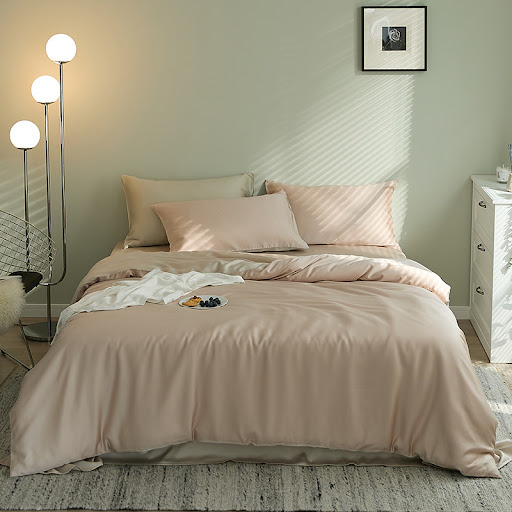 Title 1, Summer Light Luxury Pure Color Tencel Four-Piec...