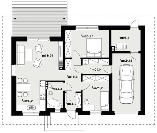 Gaja 2 drewniana - Rzut parteru