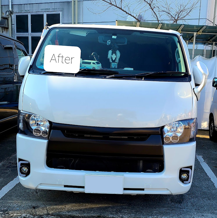 ハイエースバンのハイエースフェイスチェンジ・ハイエース200系・DIY・ハイエース3型・ハイエース4型に関するカスタム事例の投稿画像2枚目