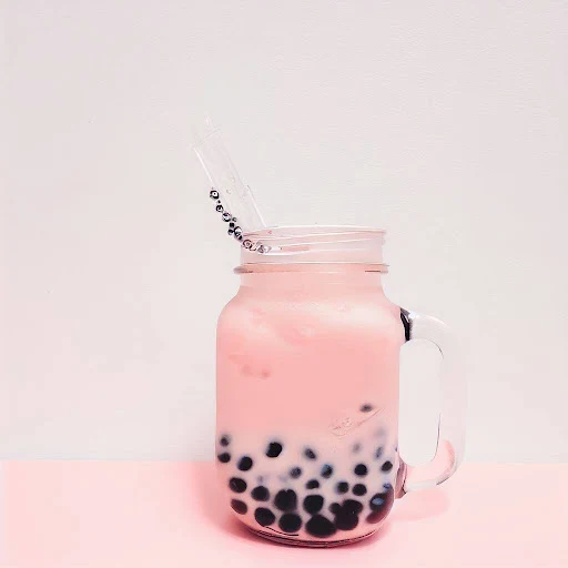 Rose Bubble Milk [450 Ml, Mason Jar]