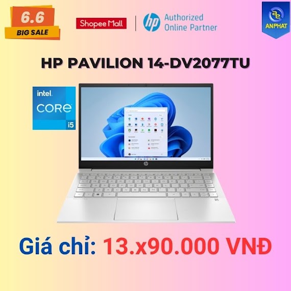 [Mã Elhp10 Giảm 10% Đơn 10Tr] Laptop Hp Pavilion 14 - Dv2077Tu (Core I5 - 1235U | 14" Fhd)