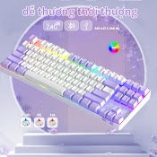 Bàn Phím Cơ Gaming Không Dây 2.4G/Bluetooth Onikuma Blue Switch 87 Phím Màu Tím/Xanh/Hồng, Có Đèn Rgb, Cho Máy Tính/Laptop