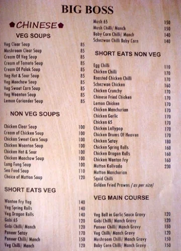 Big Boss menu 