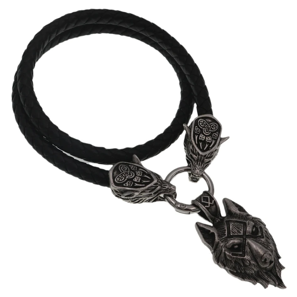 Aoding privezak od legure cinka sa glavom vuka Vikinga. Skandinavski nakit. Nordijski stil. Savršen poklon za muškarce. Hrabar i elegantan dizajn.
