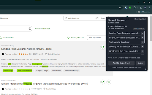 Upwork Scraper: Export Jobs, Freelancers, Reviews & more Preview 3