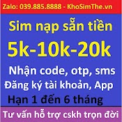 Sim Vietnamobile Tài Khoản Nạp Sẵn 5K Đến 20K, Phát Sinh Cước Tăng Hạn Mãi, Nghe, Gọi Nhận Sms, Code, Otp......