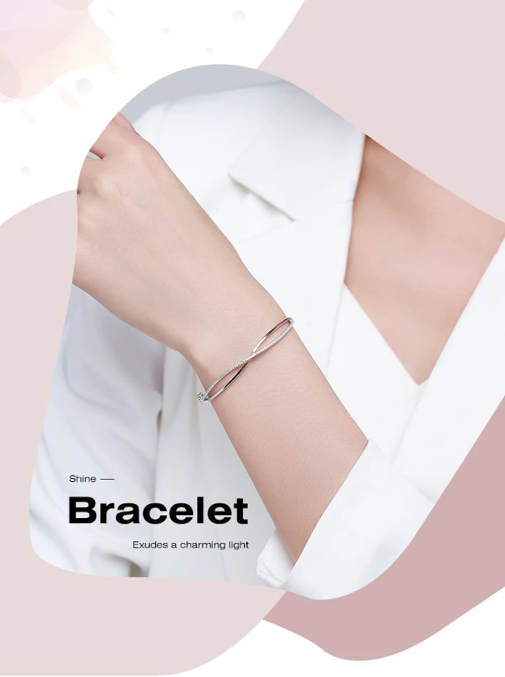S925 Sterling zilveren kruis diamant open armband temperament wild. Stijlvolle damesarmband, perfect voor elke outfit.