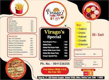 Virago's Cafe menu 