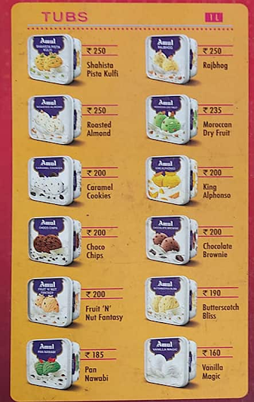 Amul Ice Cream Parlour menu 