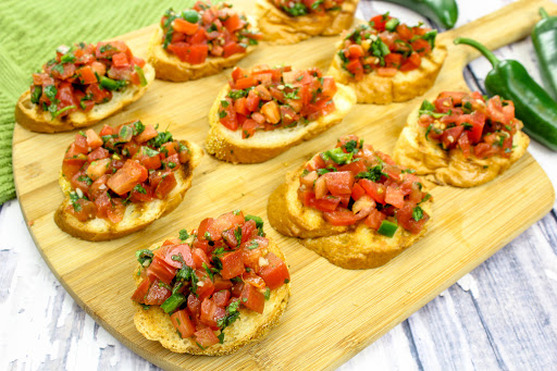 Mexican Bruschetta ready to be served.