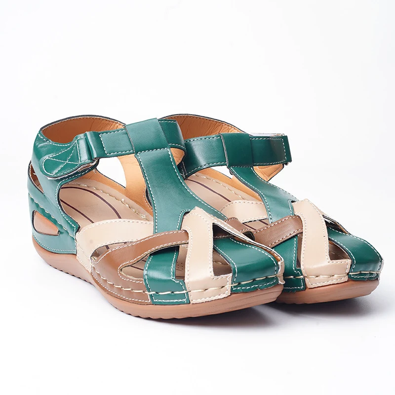 Sandálias de verão retrô plus size, importadas, com bico redondo. Conforto e estilo para seus dias ensolarados, perfeitas para diversas ocasiões.