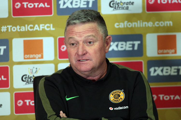 Kaizer Chiefs coach Gavin Hunt during the CAF Champions League, 1st Leg quarter final match between Kaizer Chiefs and Simba SC at FNB Stadium in Johannesburg.