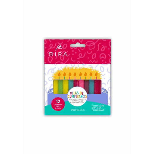 Vela Bipa De Cumpleanos Mixtos 7Cm  