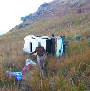 Two passengers were killed when a taxi rolled down a mountain on the R712 in the Golden Gate Reserve, Free State on June 13, 2018. 