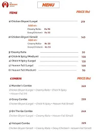 Biryani Hotspot menu 1