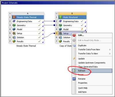 ANSYS - Восстановление связей в ячейке Setup