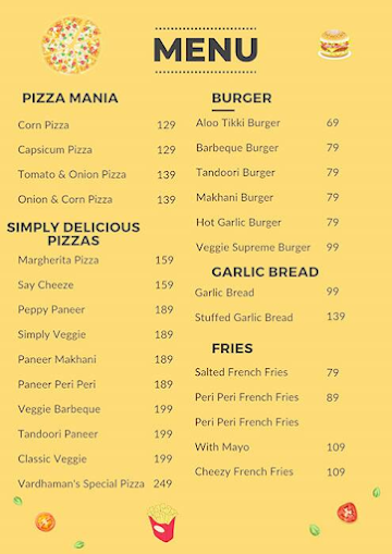 Vardhaman Pizza House menu 