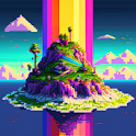 Icon Color Island: Pixel Art