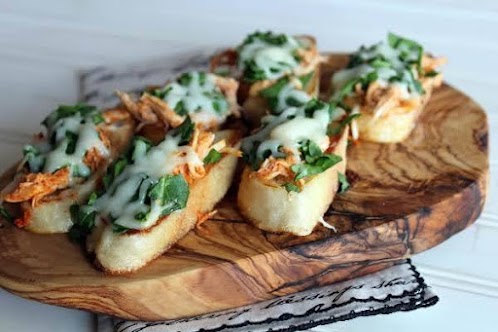 Click Here for Recipe: Buffalo Chicken and Spinach Crostini