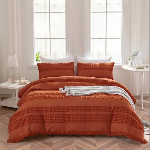 Title 5, Solid Color Cut Flower Quilt Cover Set Three-pi...