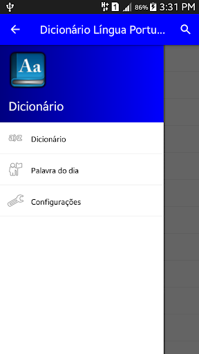 Screenshot Dicionário Língua Portuguesa