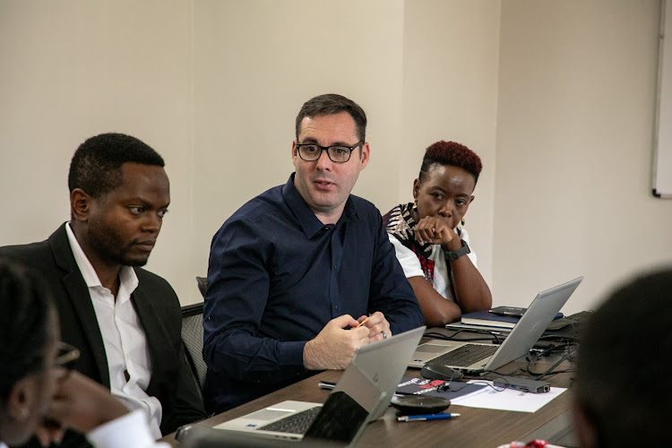 ADvTECH Group Academic Project Manager Darren Purdon, speaking during the media engagement on the launch of ADvLEARN platform at Makini Schools in Nairobi.