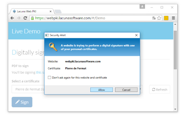 Web PKI chrome extension
