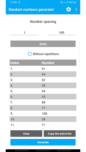 Screenshot Random Number Generator