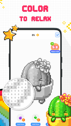 Screenshot Tap Color by Number: Pixel Art