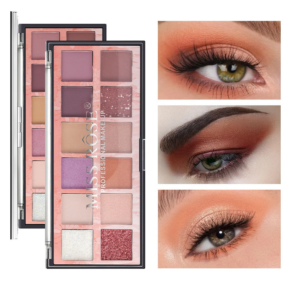 Paleta de sombras de olhos maquiagem à prova d'água de longa duração, brilho e matte, beleza para um olhar radiante.