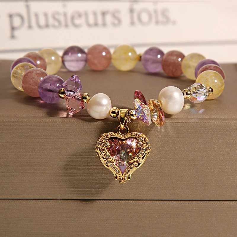 Rose Roter Tigereye Kristall Armband. Schützende Energie für mehr Selbstvertrauen. Fördert Glück, Wohlstand und Erfolg. Handgefertigt.