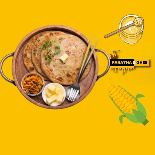 Corn Paratha [Desi Ghee]