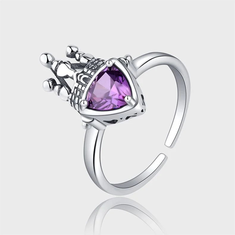 Bague d'amour château en argent sterling 925. Un bijou unique pour symboliser votre amour éternel. Élégance et qualité garantie.
