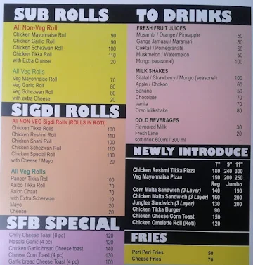 Food Box menu 