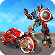 Captain of America Moto Robot Transform Dino Wars  Icon