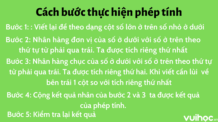 Thực hiện đặt tính rồi tính