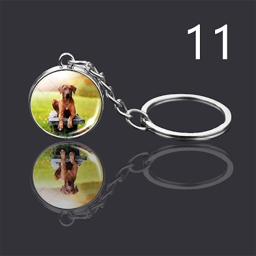 Title 18, Luminous Dog Double-sided Glass Ball Keychain J...