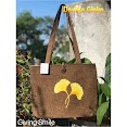 Túi tote thêu thời trang nữ - Lá Ginko