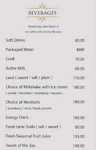 Hotel Annapurna De Royal menu 1