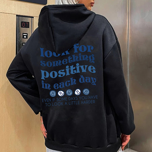 Title 5, Womens Fashionable Drawstring Printed Hoodie f...